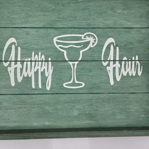 Green Wooden Happy Hour Serving Tray - Picture 3 of 11